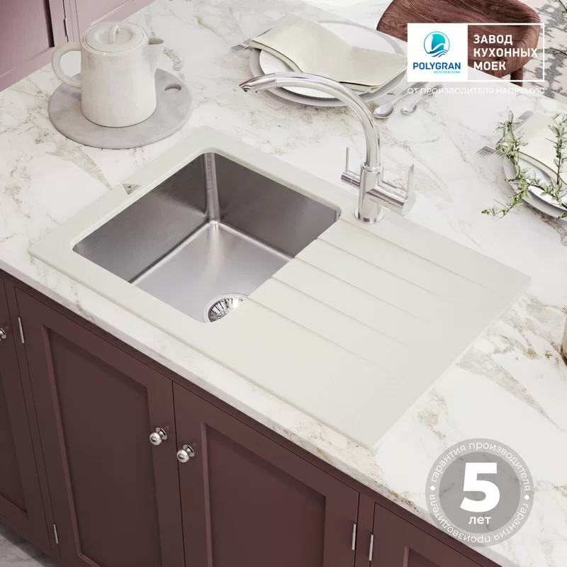 Кухонная мойка Tolero Twist TTS-760 Цвет Туман