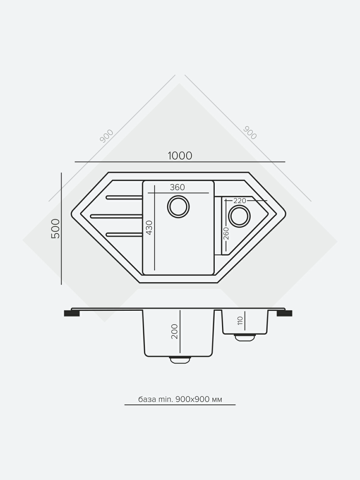 Кухонная мойка Tolero R-114 коричневый №817