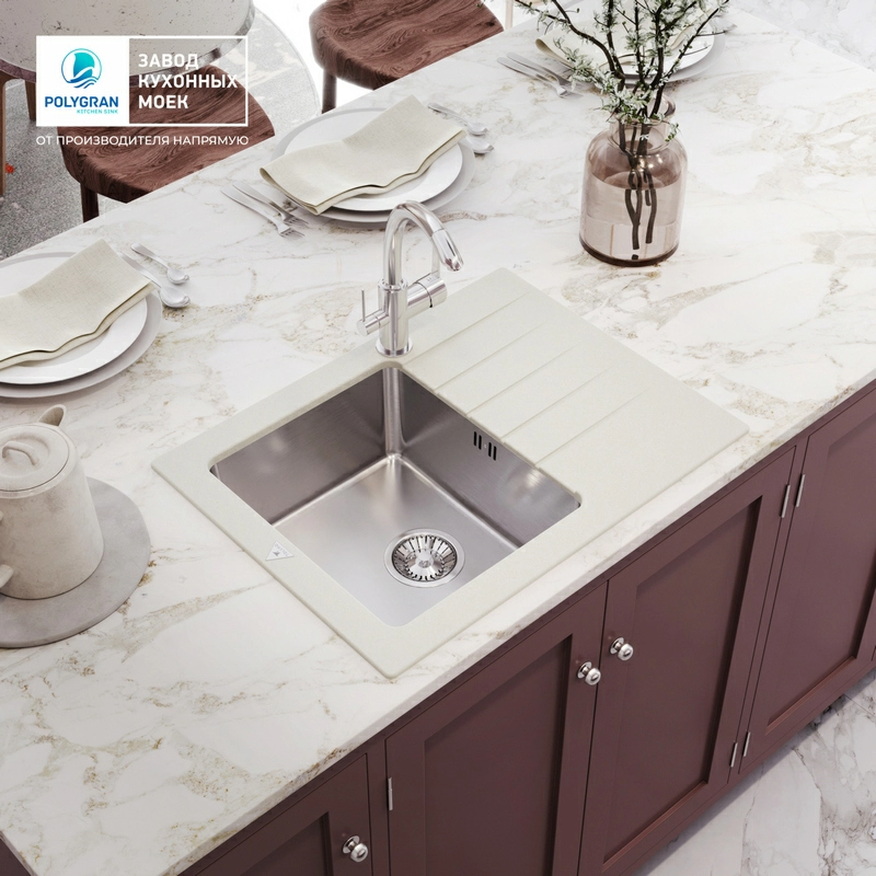 Кухонная мойка Tolero Twist TTS-760 Цвет Туман