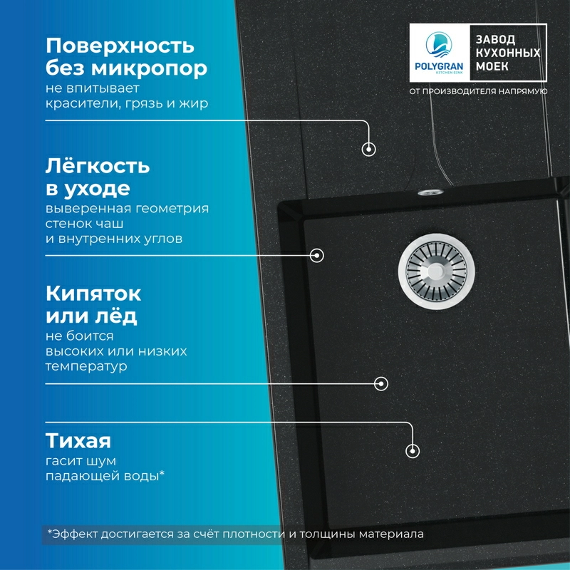 Кухонная мойка Polygran GALS-862 цвет космос