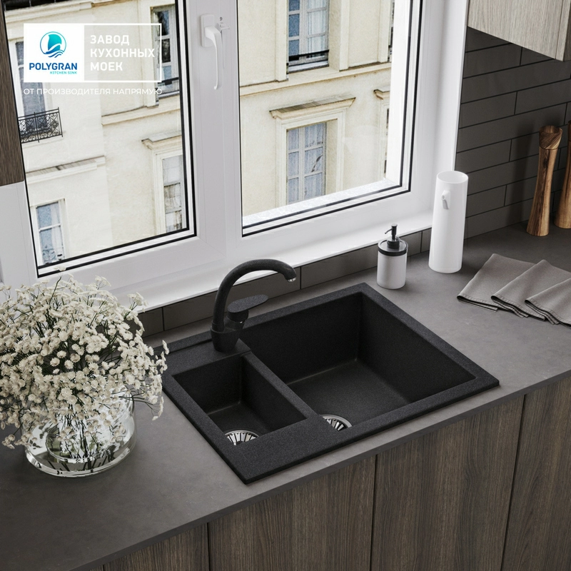 Кухонная мойка Tolero R-109 Цвет Уголь