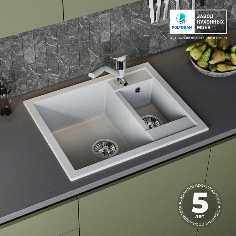 Кухонная мойка Tolero R-109 Цвет Платина