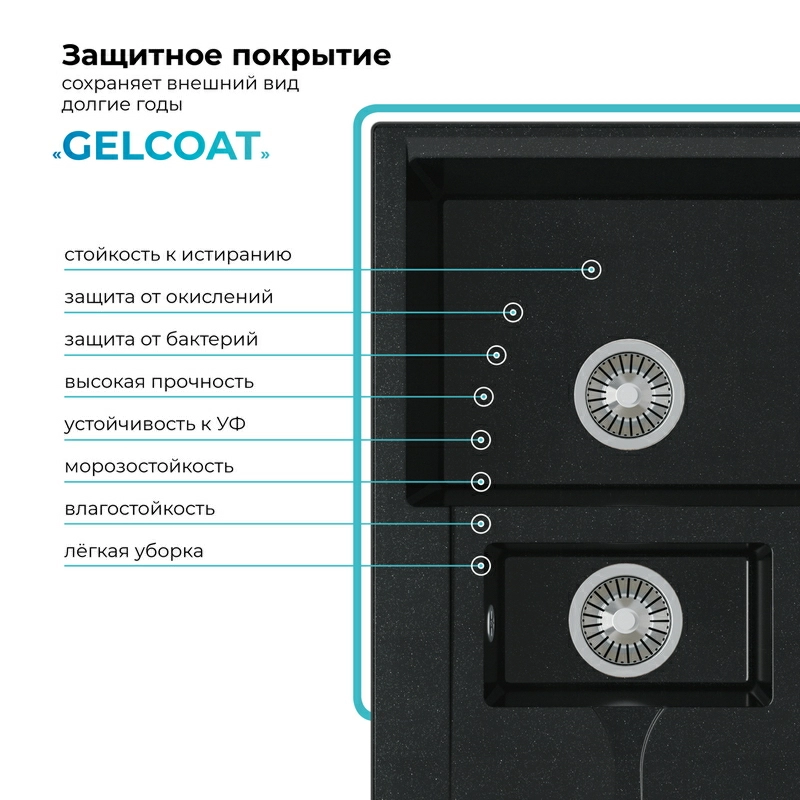 Кухонная мойка Polygran BRIG-770 цвет космос