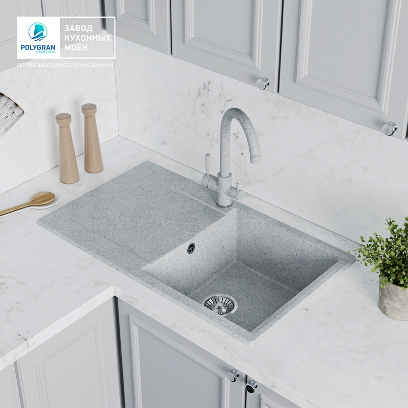 Кухонная мойка Polygran GALS-860 цвет светло-серый