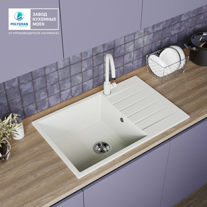 Кухонная мойка Tolero Quartz-780 Цвет Туман