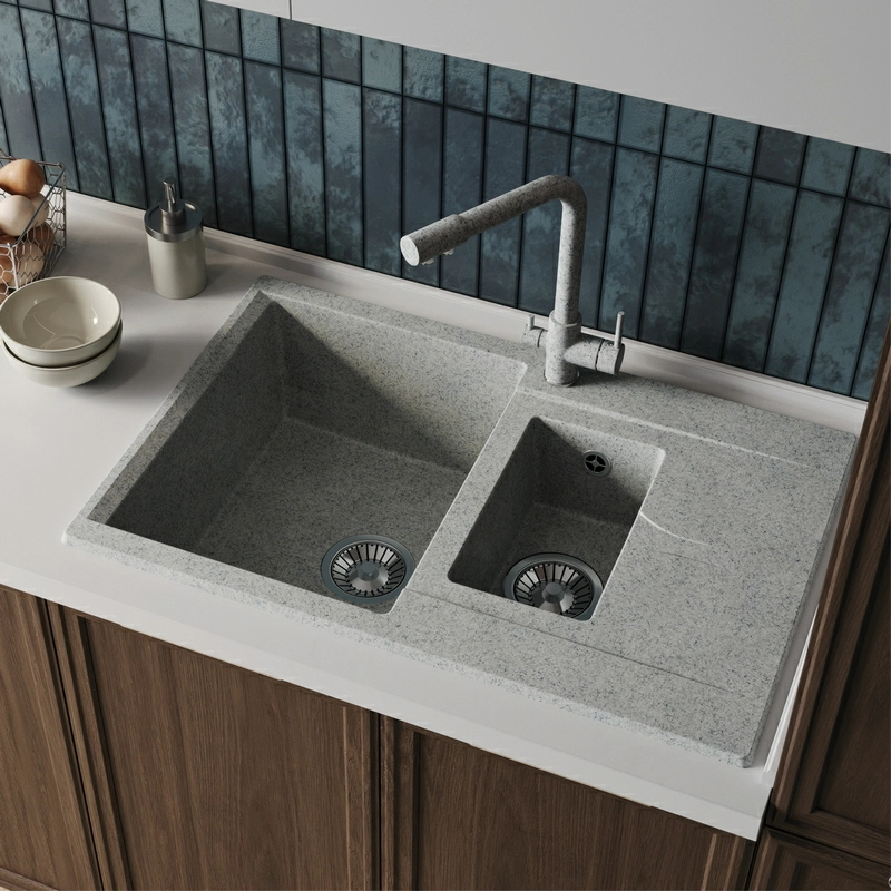 Кухонная мойка Polygran BRIG-770 цвет светло-серый