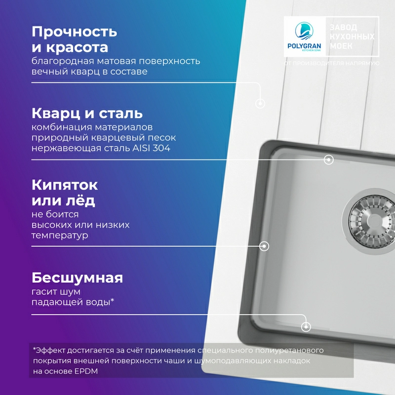 Кухонная мойка Tolero Twist TTS-660 Цвет Туман