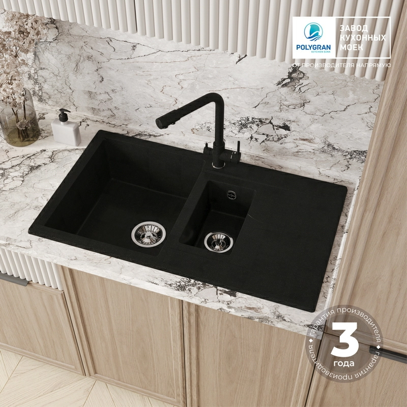 Кухонная мойка Polygran BRIG-870 Цвет Космос