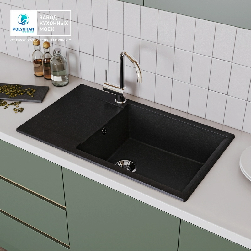 Кухонная мойка Polygran GALS-862 цвет черный