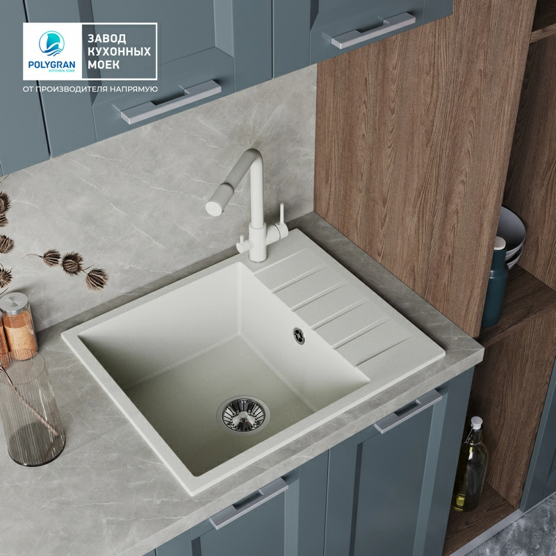 Кухонная мойка Tolero Quartz-600 Цвет Туман