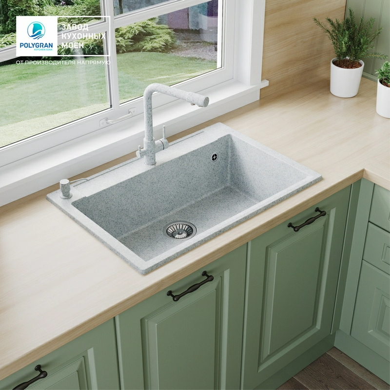 Кухонная мойка Polygran ARGO-760 Цвет Светло-Серый