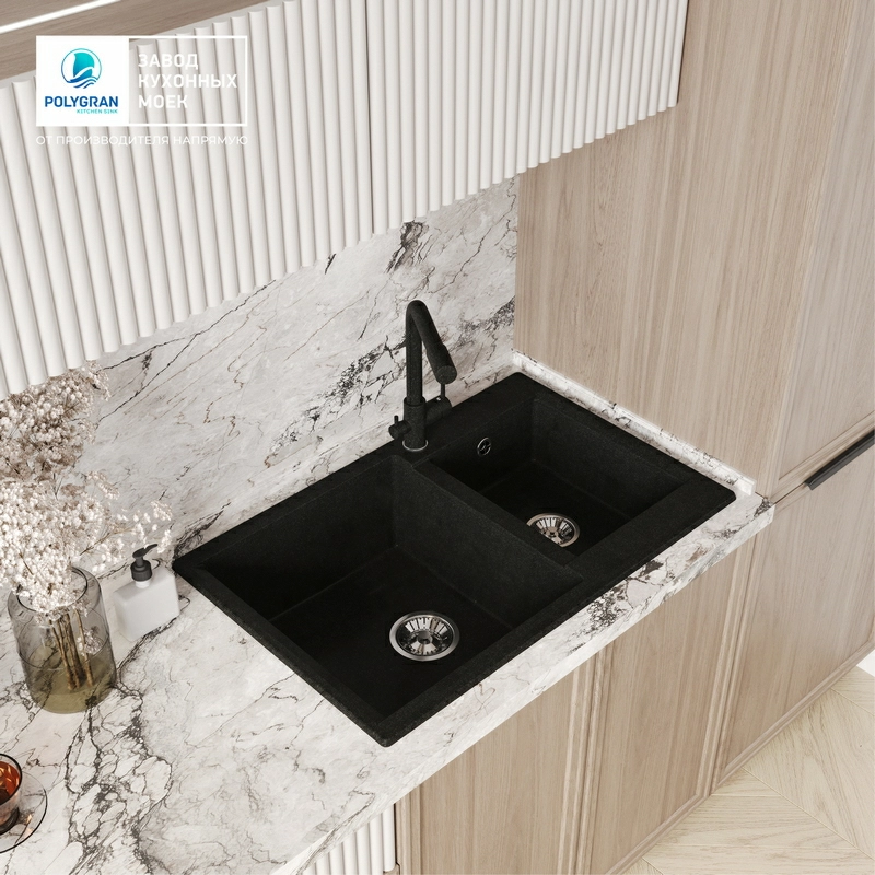 Кухонная мойка Polygran BRIG-772 цвет космос