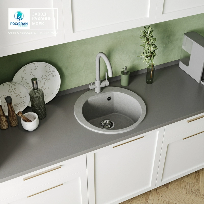 Кухонная мойка Polygran ATOL-520 Цвет Серый