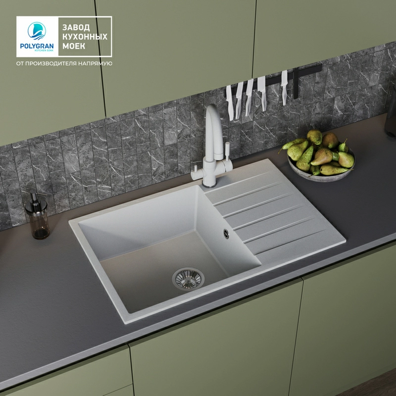 Кухонная мойка Tolero Quartz-780 Платина