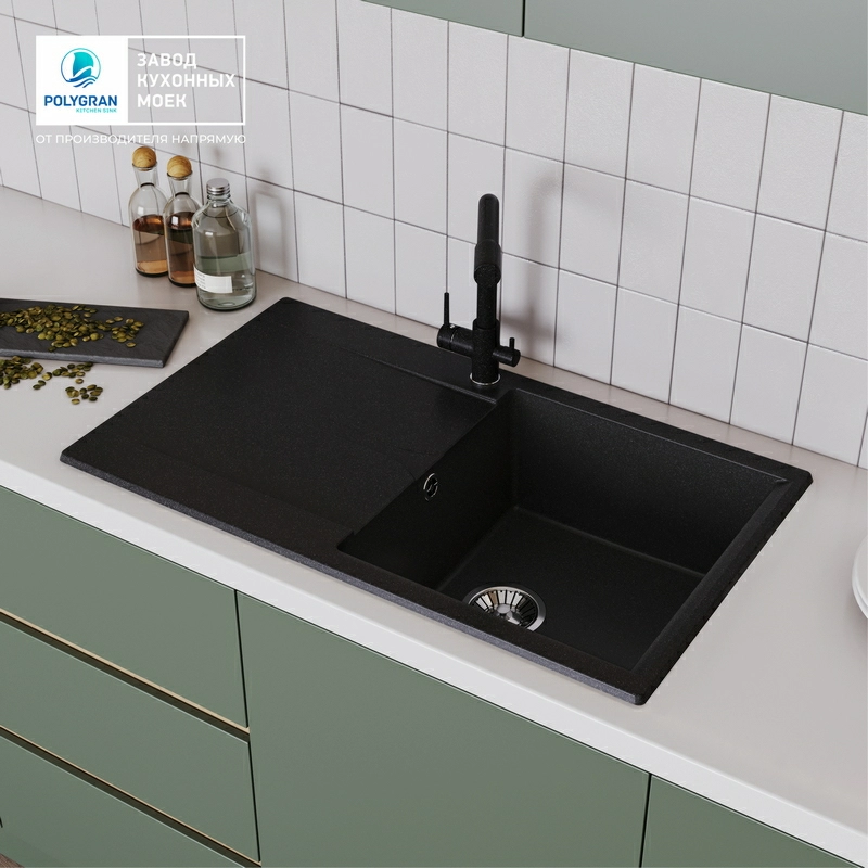 Кухонная мойка Polygran GALS-860 цвет черный