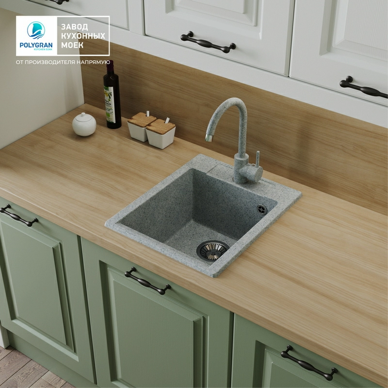 Кухонная мойка Polygran ARGO-420 Цвет Светло-серый