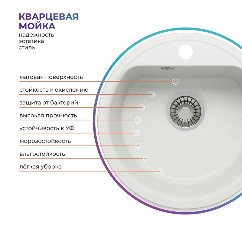 Кухонная мойка Quartzbond BOND-480 Цвет Туман