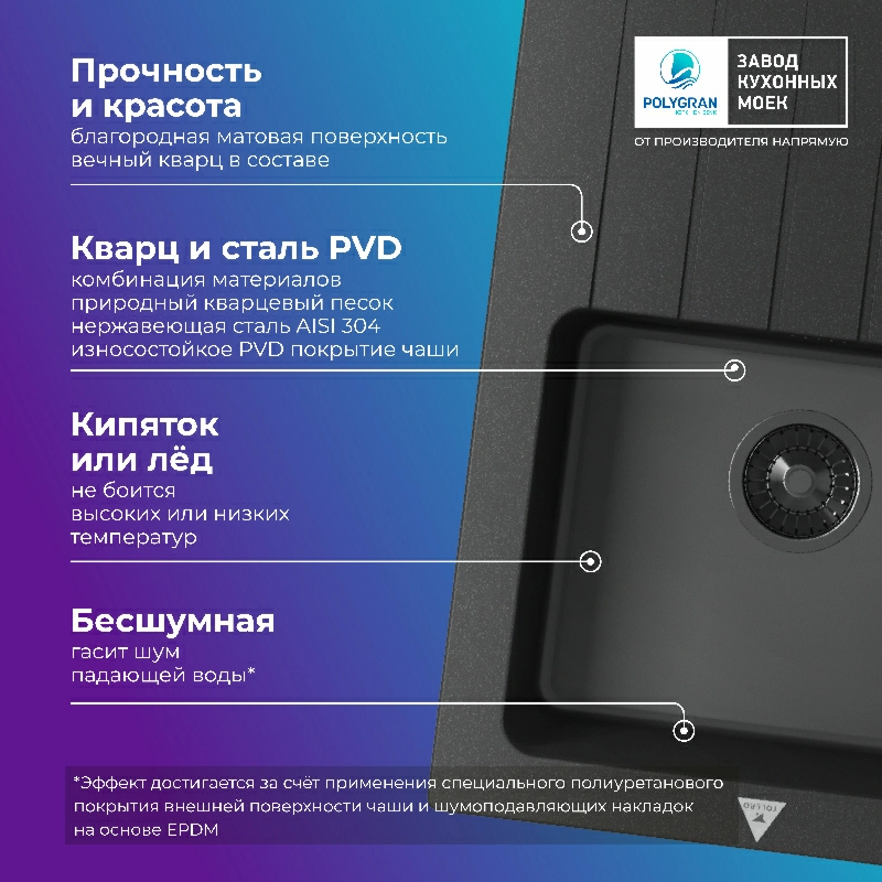 Кухонная мойка Tolero Twist TTS-760 Black Editon