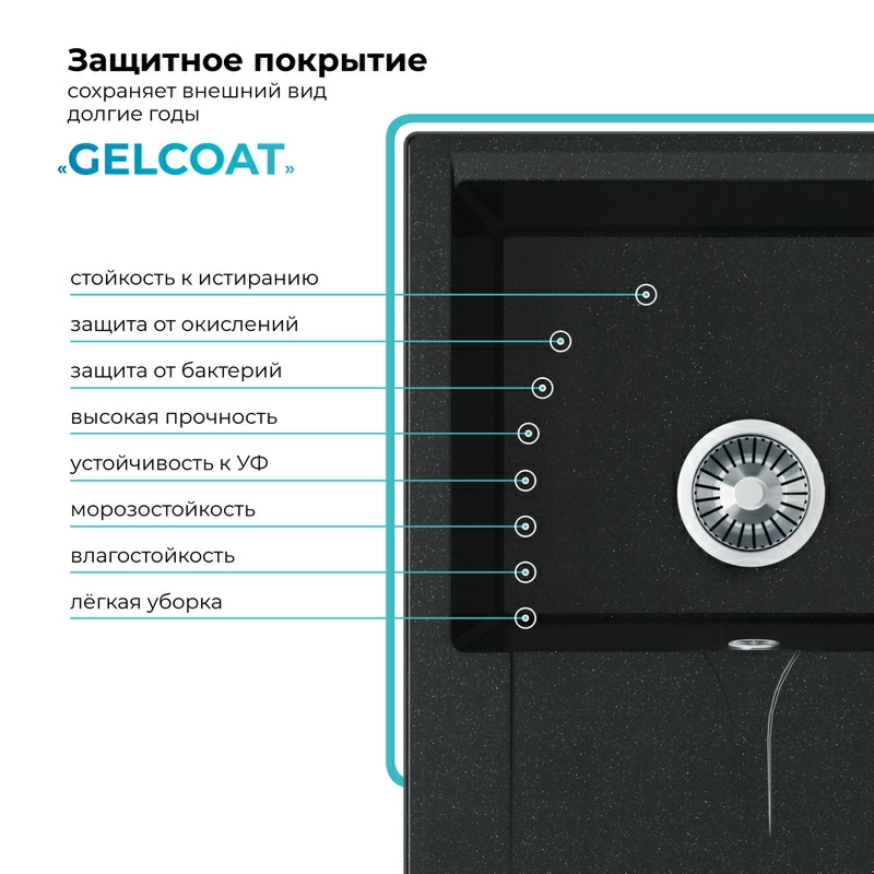 Кухонная мойка Polygran GALS-620 Цвет Космос