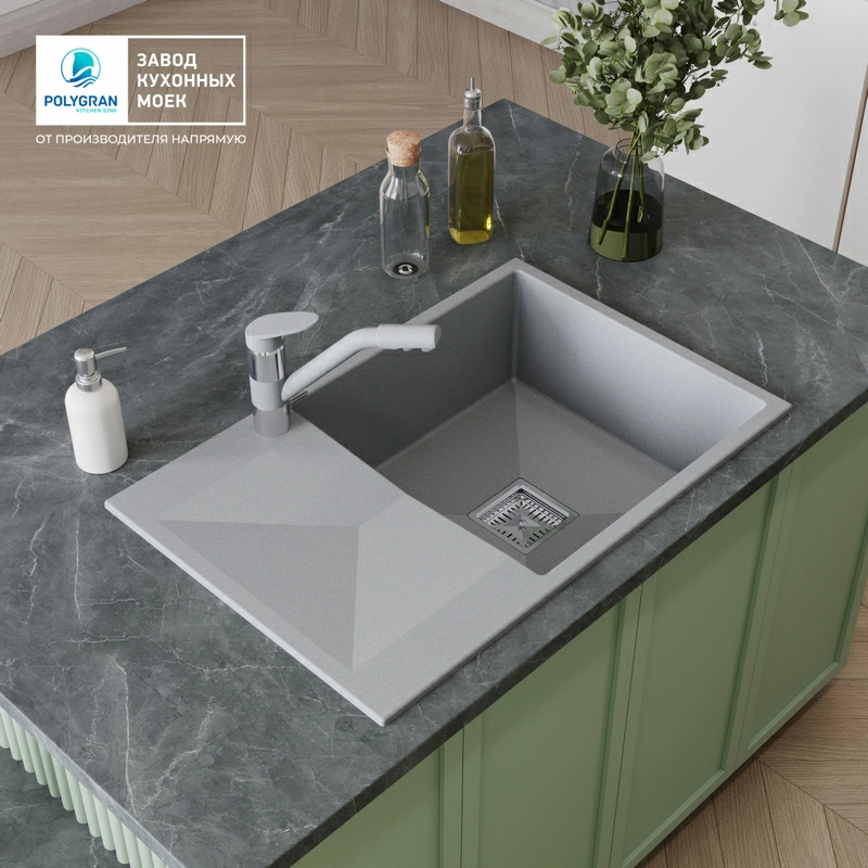 Кухонная мойка Tolero BLADE-760 Цвет Платина