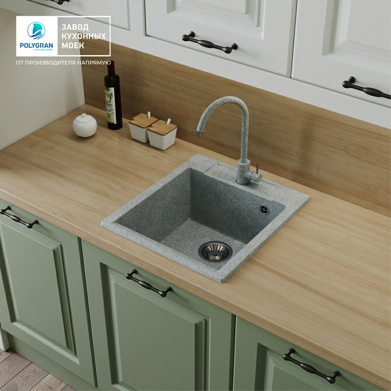 Кухонная мойка Polygran ARGO-460 Цвет Светло-Серый