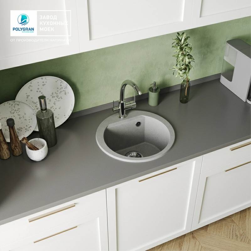Кухонная мойка Polygran ATOL-460 Цвет Серый