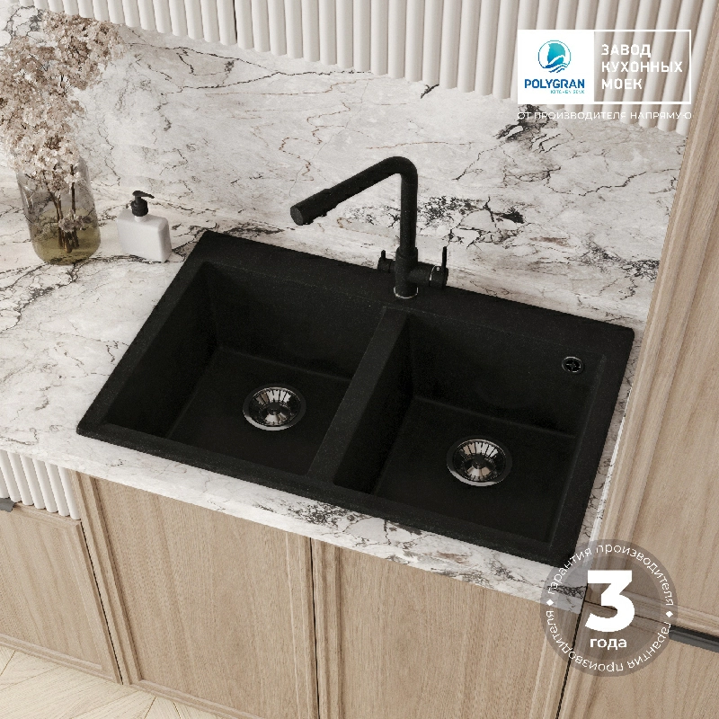 Кухонная мойка Polygran BRIG-790 Цвет Космос