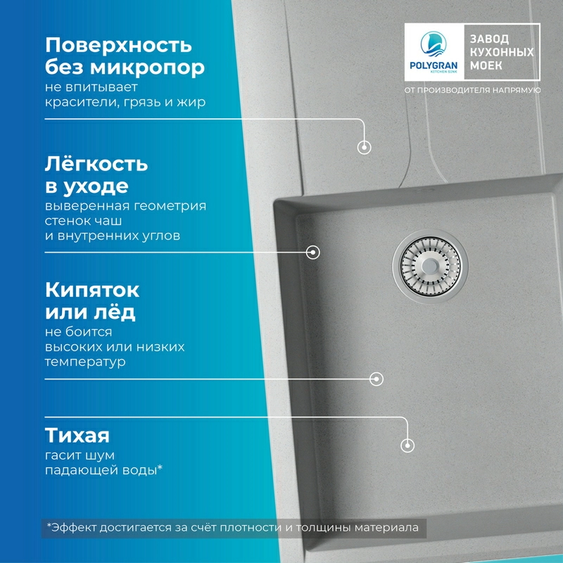 Кухонная мойка Polygran GALS-862 цвет серый