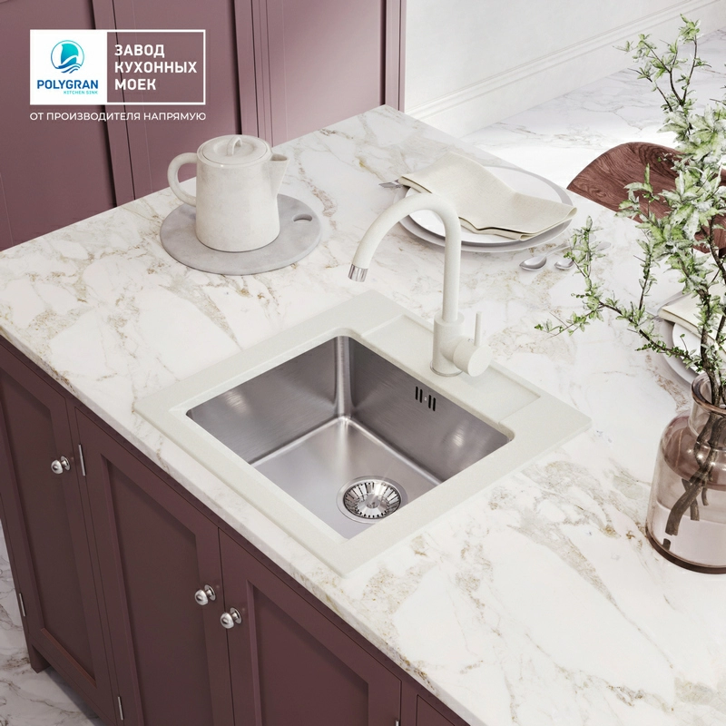 Кухонная мойка Tolero Twist TTS-500 Цвет Туман