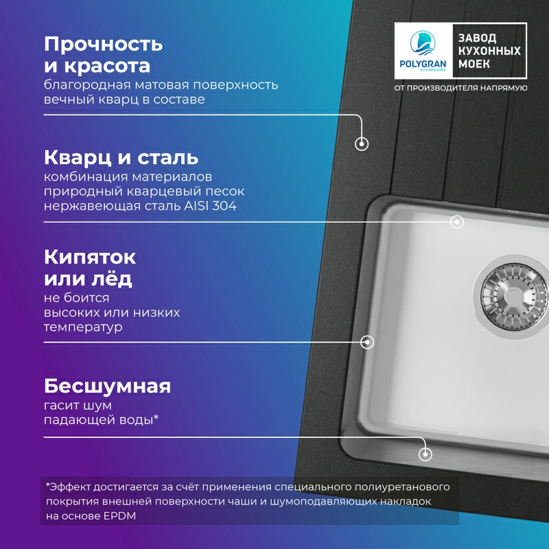 Кухонная мойка Tolero Twist TTS-760 Цвет Уголь