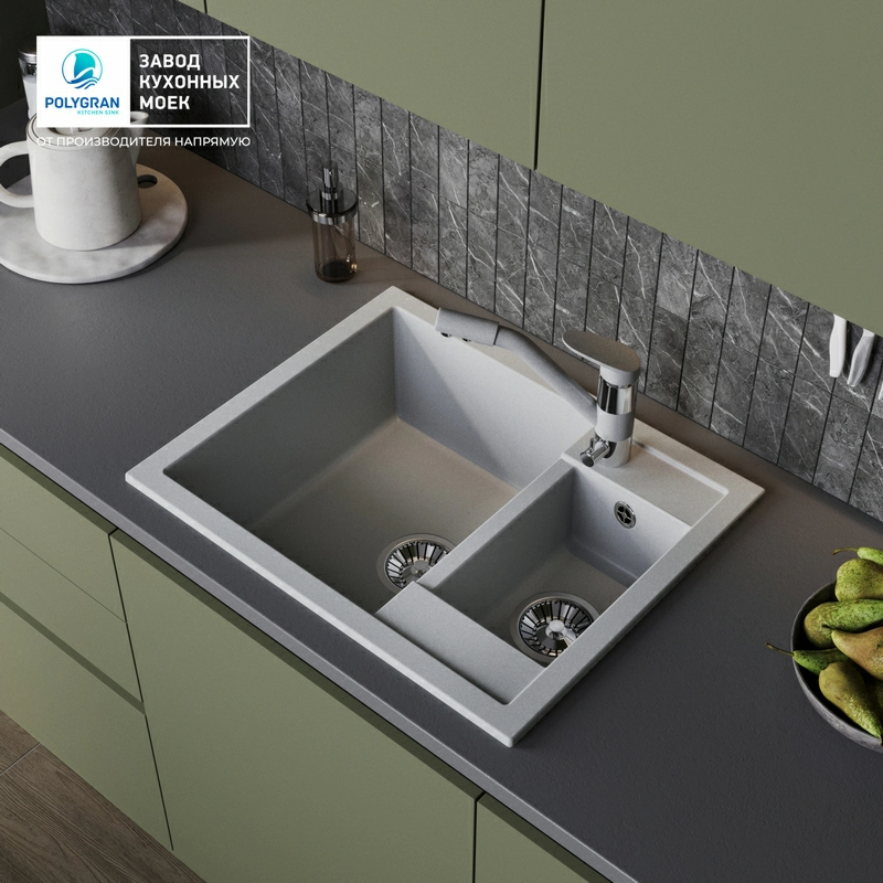 Кухонная мойка Tolero R-109 Цвет Платина