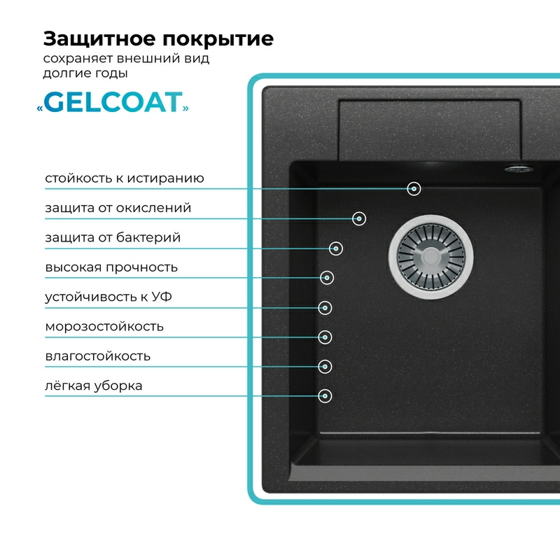 Кухонная мойка Polygran ARGO-420 Цвет Чёрный