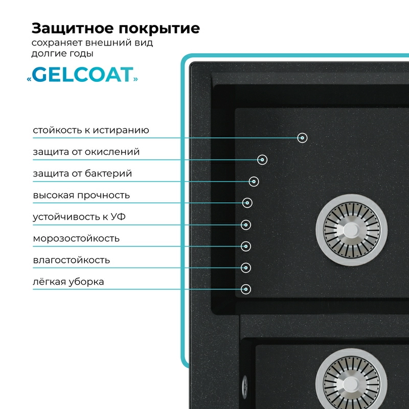 Кухонная мойка Polygran BRIG-620 Цвет Космос