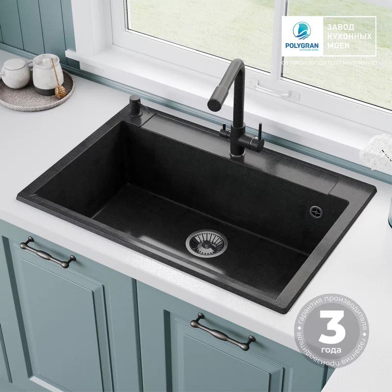 Кухонная мойка Polygran ARGO-760 Цвет Космос