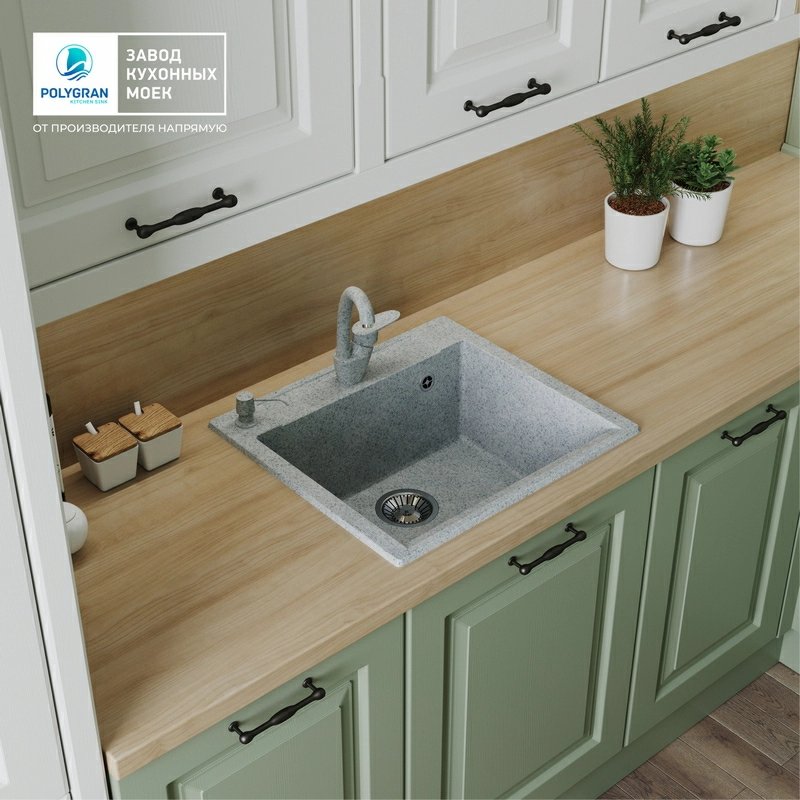 Кухонная мойка Polygran ARGO-560 Цвет Светло-серый