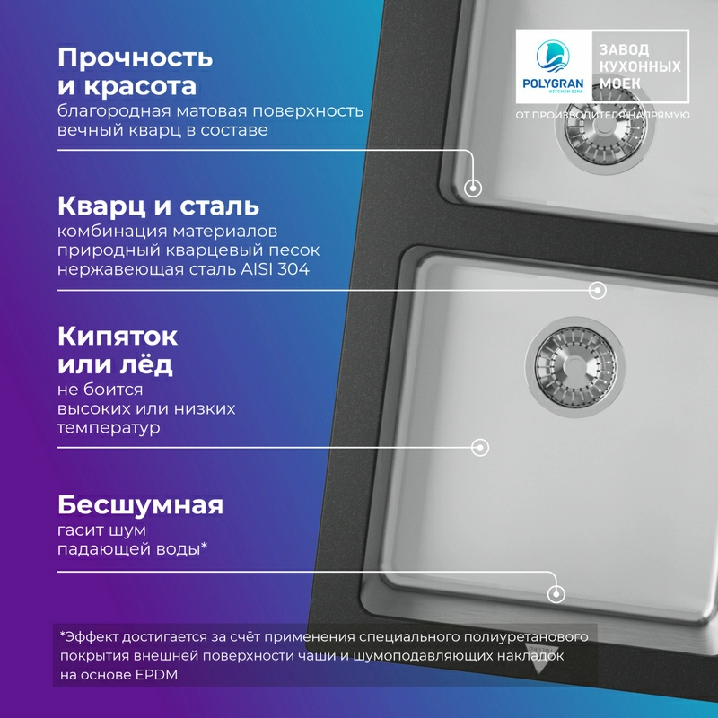 Кухонная мойка Tolero Twist TTS-840 Цвет Уголь