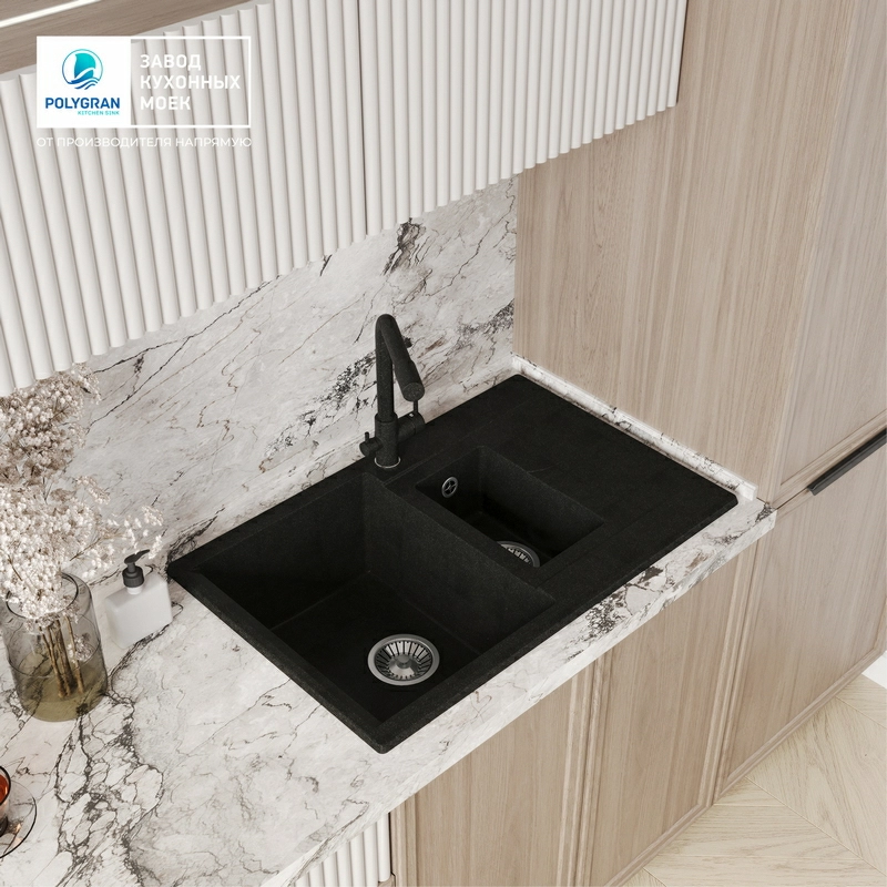 Кухонная мойка Polygran BRIG-770 цвет космос