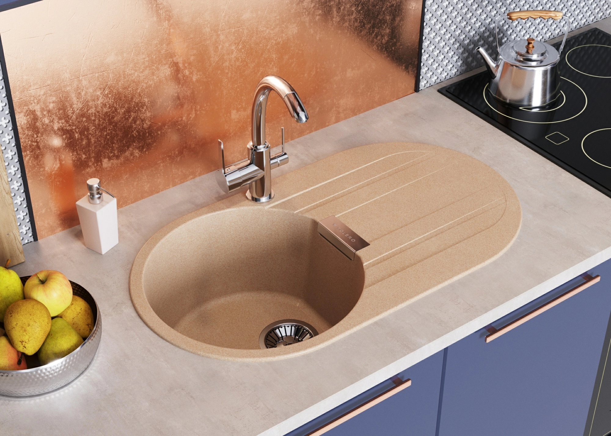 Кухонная мойка Tolero loft TL-780 черный №911