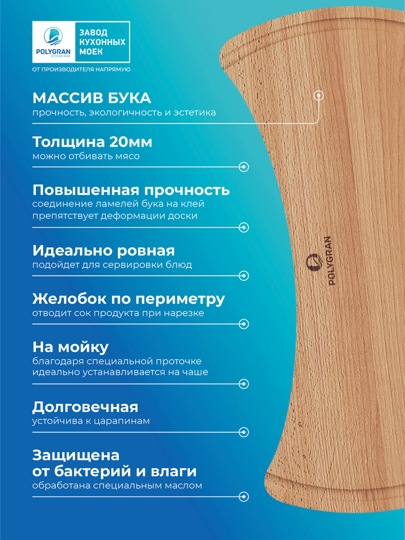 Доска разделочная для серии моек ATOL-620/760